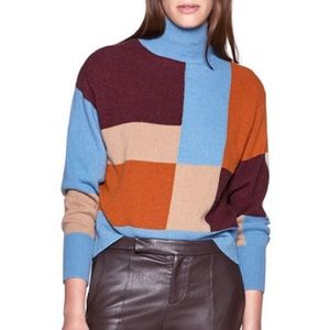 Equipment Colorblock Sweater Mockneck cropped
